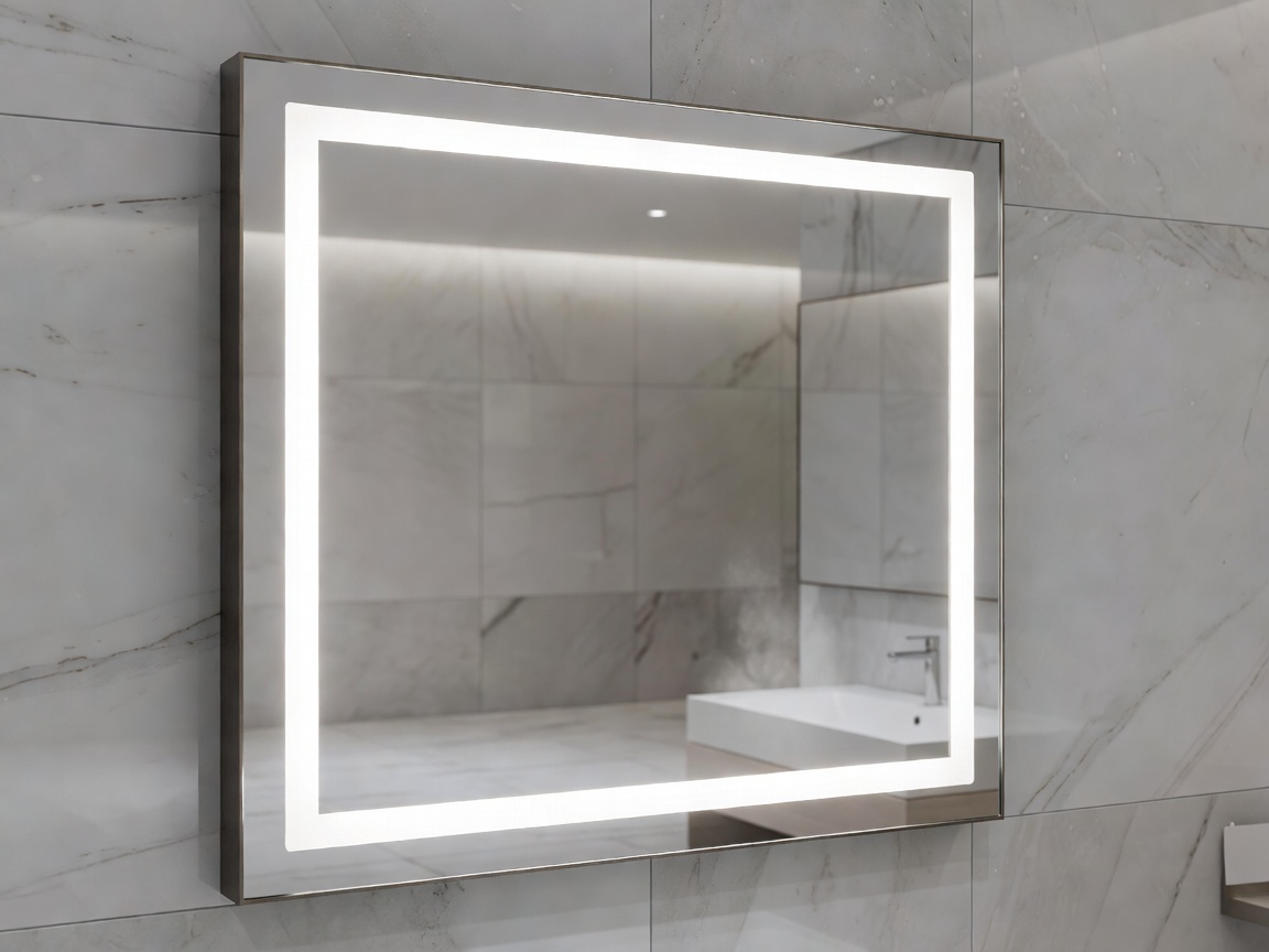 An illuminated smart mirror with integrated LED borders